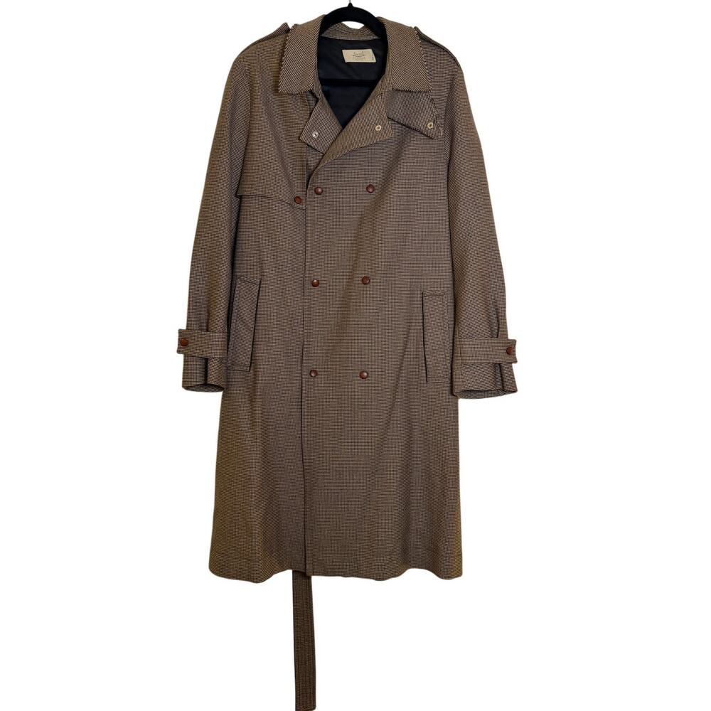 Maison Flâneur Houndstooth Trench Coat